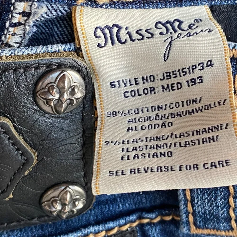 Miss Me JE5014F432 Flare Jeans Distressed Dark 26 - Picture 9 of 16
